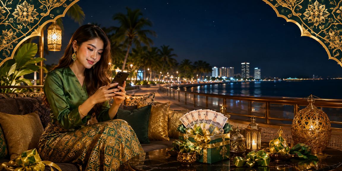 Pengguna mengakses kasino mudah alih rm8 melalui telefon pintar di Pulau Pinang